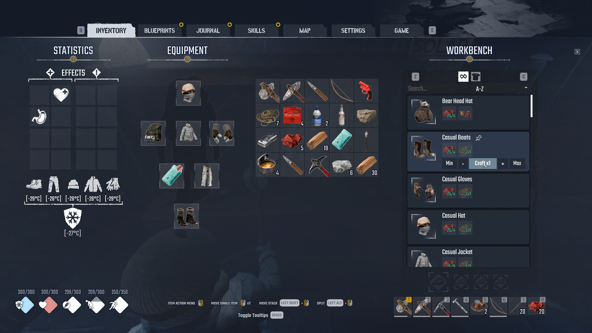 Backpack Inventory & Workbench UI